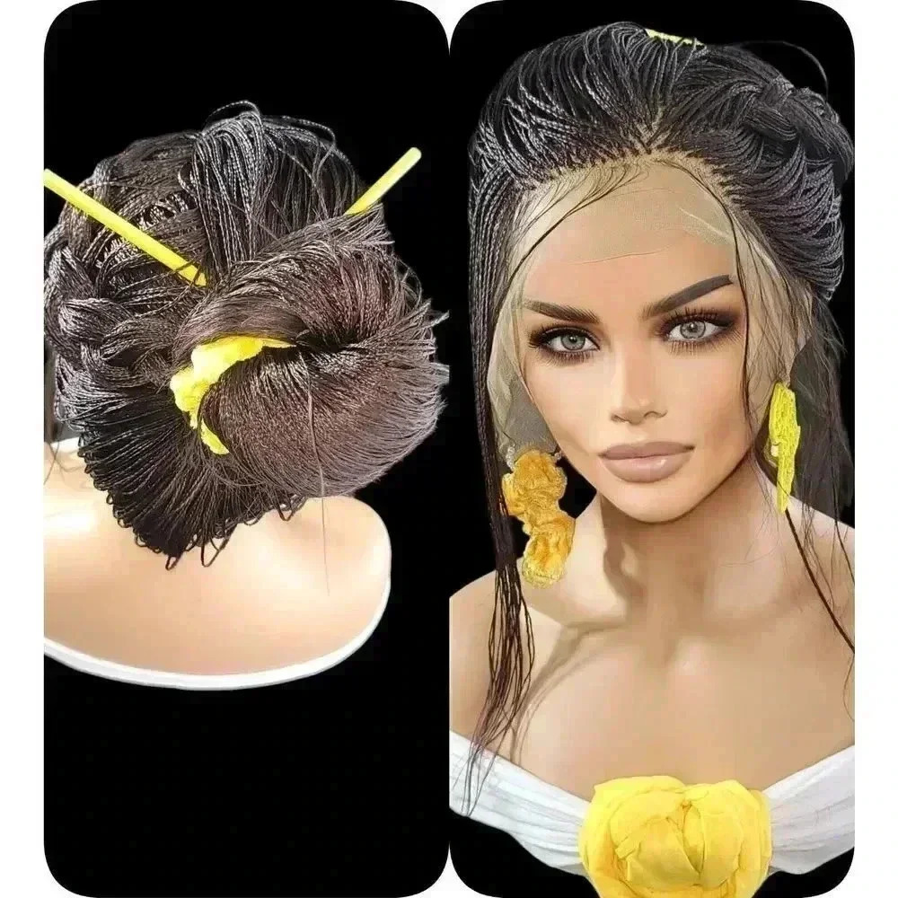 Braided Wigs in Black, Micro Millions Braids, Handcrafted, Lightweight. NWT